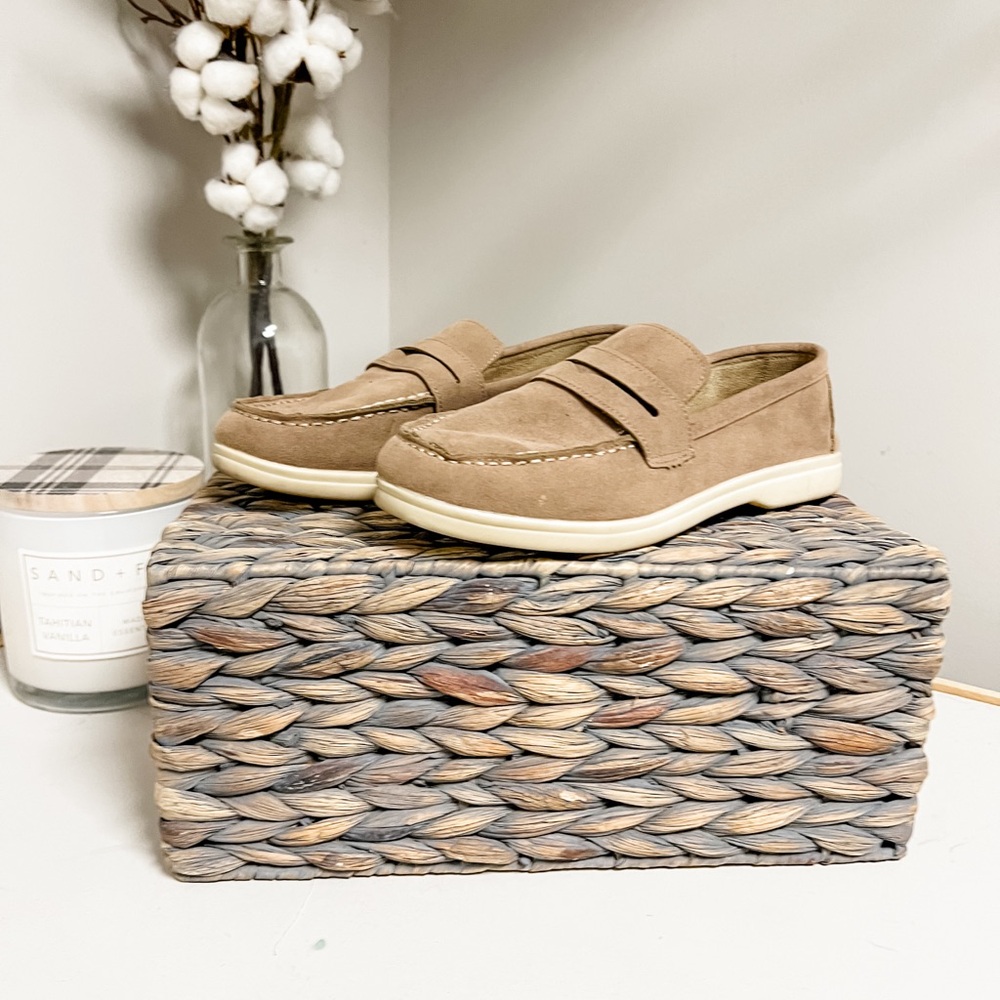 SHEIN Taupe Faux Suede Classic Loafers Size 7.5